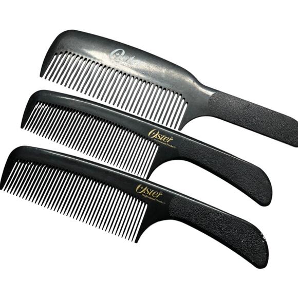 Lot of 12 Assorted Mens Barber Combs Black - Picture 2 of 12
